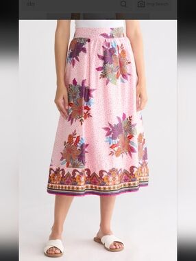 Industry Boho Pink Midi Skirt Size Medium